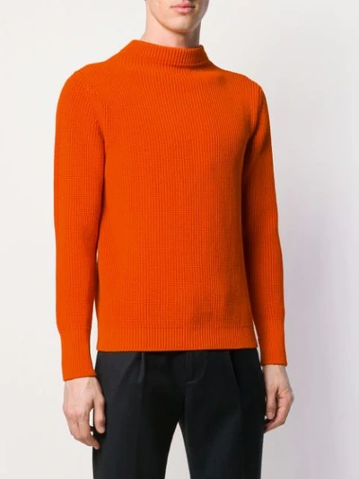 ANDERSEN-ANDERSEN RIBBED CREW NECK JUMPER - 橘色