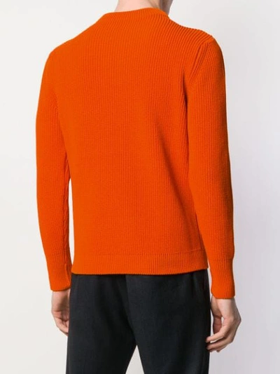 ANDERSEN-ANDERSEN RIBBED CREW NECK JUMPER - 橘色