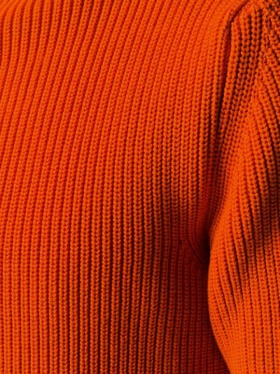 ANDERSEN-ANDERSEN RIBBED CREW NECK JUMPER - 橘色