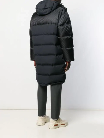 Shop Gucci Gg Feather Down Hooded Coat In Black