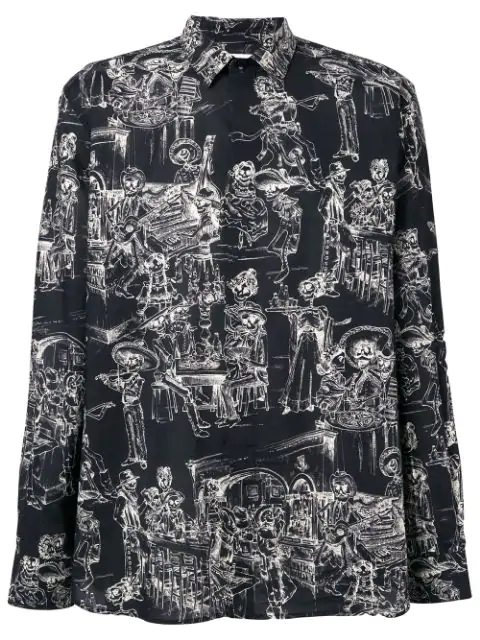 saint laurent skeleton shirt