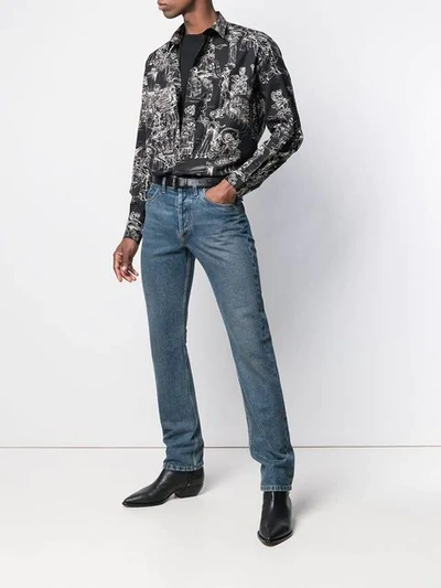 Shop Saint Laurent Mexican Party-print Shirt In Black