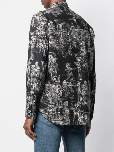 Shop Saint Laurent Mexican Party-print Shirt In Black