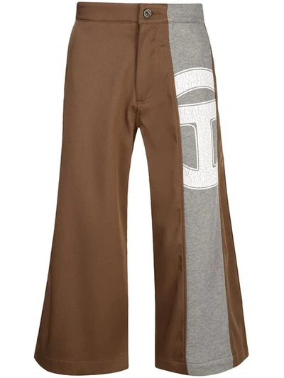 Shop Telfar Stripe Trousers In Brown
