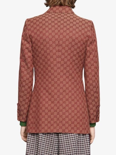 Shop Gucci Gg Canvas Jacket In Red