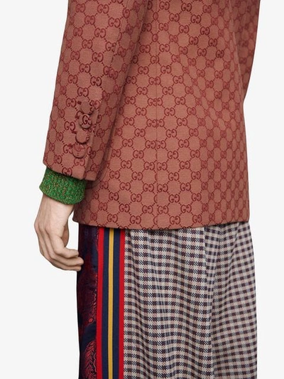 Shop Gucci Gg Canvas Jacket In Red