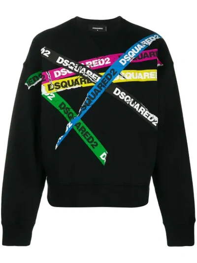 Shop Dsquared2 Logo Tape Sweatshirt In Black