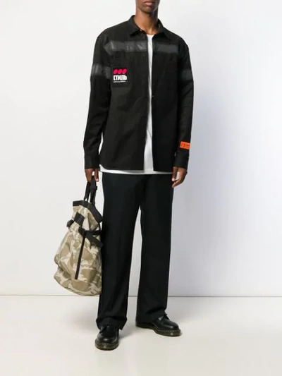 Shop Heron Preston Logo Patch Shirt - Black