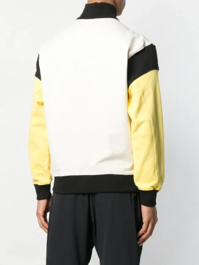 Shop Adish Sweatshirt In Colour-block-optik In Off White/yellow/black