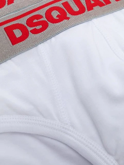 Shop Dsquared2 Logo Briefs In White