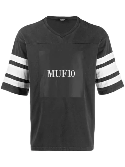 Shop Muf 10 Striped Sleeve T-shirt In Black