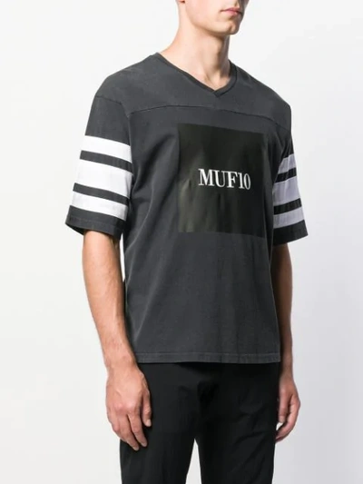 Shop Muf 10 Striped Sleeve T-shirt In Black