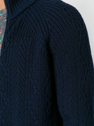 chunky knit zipped turtleneck