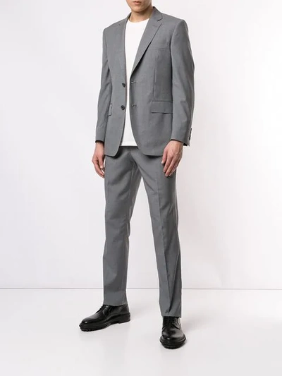 Shop Gieves & Hawkes Pinstripe Suit In Grey