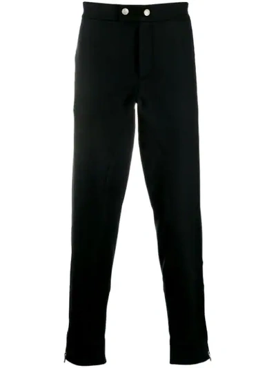 Shop Alexander Mcqueen Zipped Hem Straight-leg Trousers In Black