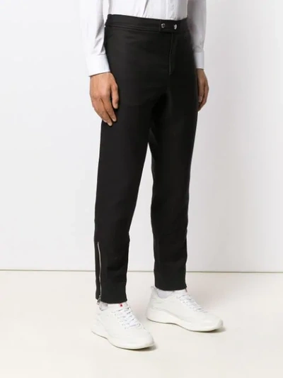 ALEXANDER MCQUEEN ZIPPED HEMS SKINNY TROUSERS - 黑色