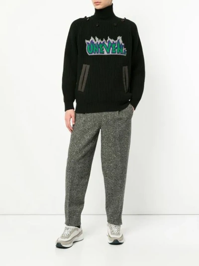 Shop Kolor Patch Hooded Sweater - Black