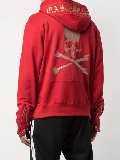 Shop Mastermind Japan Zipped Hoodie In Red