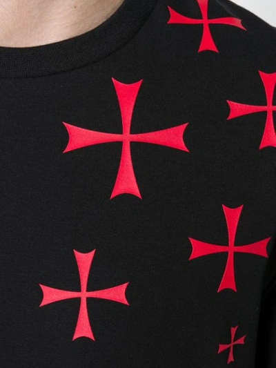 Shop Neil Barrett Maltese Cross Printed T-shirt - Black