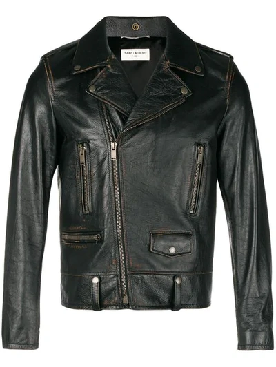 Shop Saint Laurent Biker Jacket In Black