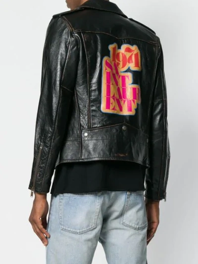 Shop Saint Laurent Biker Jacket In Black