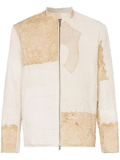 Shop By Walid Embroidered Patchwork Victorian Jacket In Neutrals