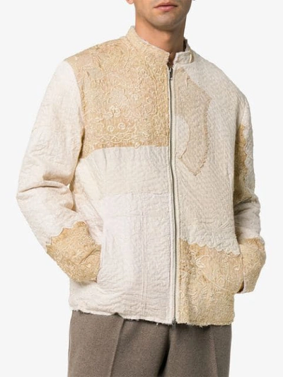 Shop By Walid Embroidered Patchwork Victorian Jacket In Neutrals