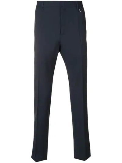 Shop Valentino Side Stripe Skinny Trousers In Grey