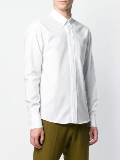 Shop Ami Alexandre Mattiussi Slim Fit Button-down Shirt A.m.i Front Embroidery In White
