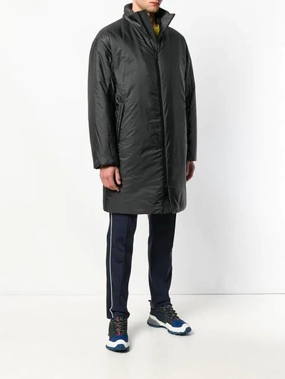 Shop Prada Padded Coat In F0170 Fumo