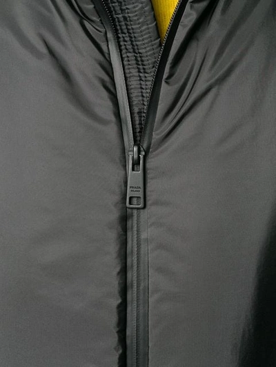 Shop Prada Padded Coat In F0170 Fumo