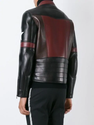 Shop Givenchy Star Patch Biker Jacket In Black