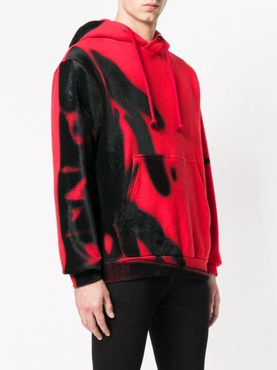 Shop Maison Margiela Spray Paint Hoodie In Red