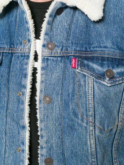 Shop Levi's Faux Fur Lined Denim Jacket In 0040 Blue