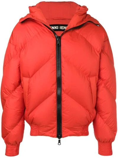 Shop Ienki Ienki Hooded Puffer Jacket In Red