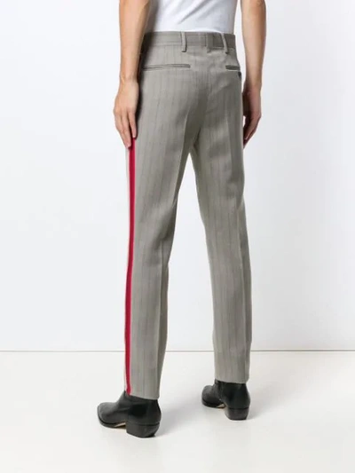 Shop Calvin Klein 205w39nyc Striped Straight Leg Trousers In Brown