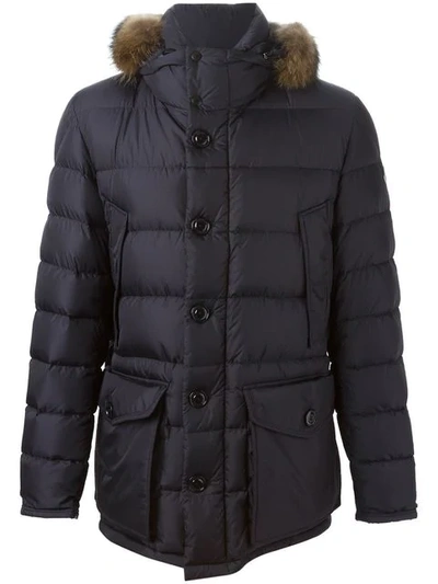 Shop Moncler Cluny Padded Coat In 742 Ink