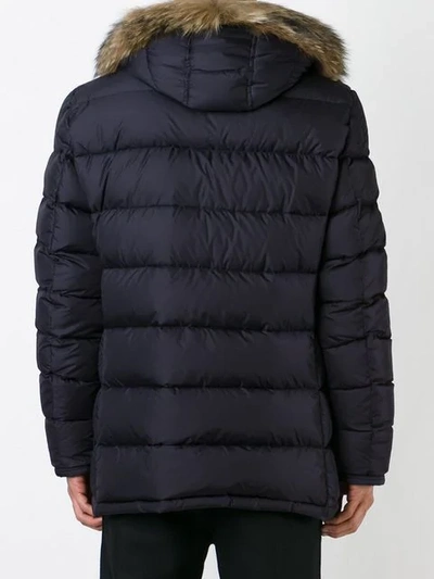 Shop Moncler Cluny Padded Coat In 742 Ink