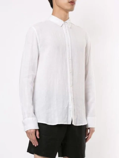 Shop Venroy Signature Long Sleeve Shirt In White