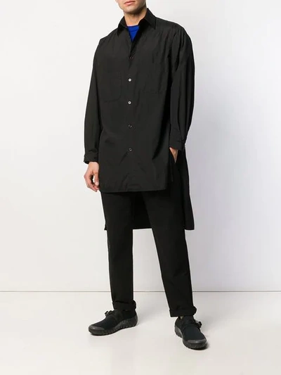 Shop Yohji Yamamoto Oversized Asymmetric Shirt In Black