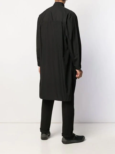 Shop Yohji Yamamoto Oversized Asymmetric Shirt In Black