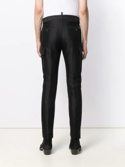 Shop Dsquared2 Cargo Suit Trousers In Black