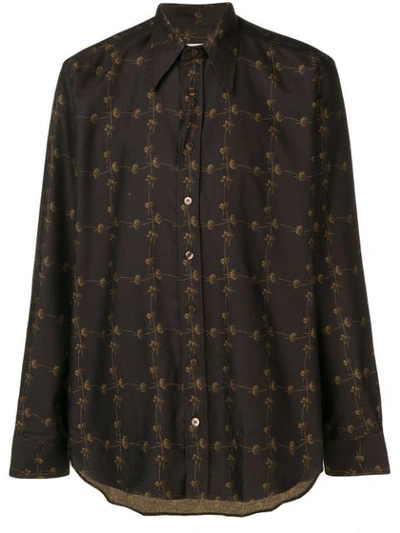 Shop Etro Daisy Chain Print Shirt In Brown