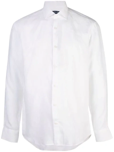 Shop Frescobol Carioca Long-sleeve Fitted Shirt In White