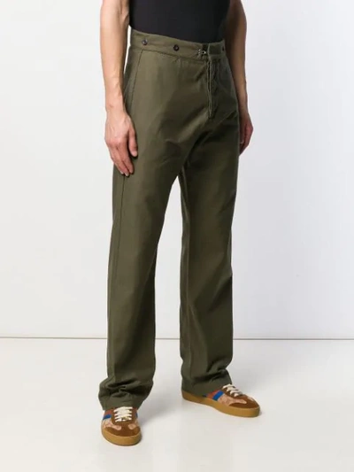 Shop Loewe Straight-leg Trousers In Green
