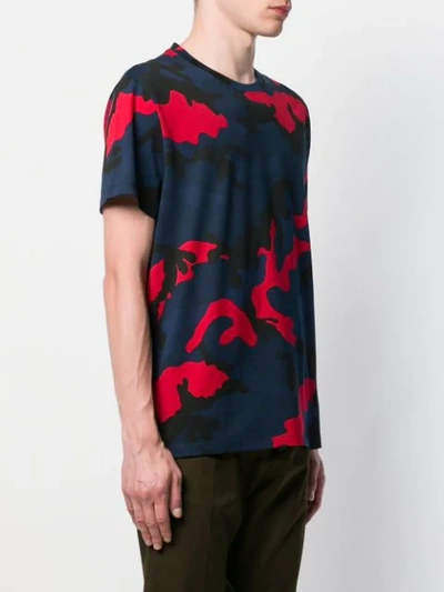 Shop Valentino Camouflage T-shirt In Blue