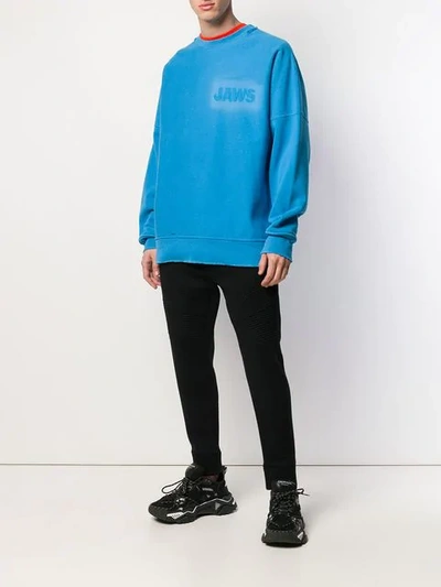 Shop Calvin Klein 205w39nyc X Jaws Oversized Sweatshirt In Blue