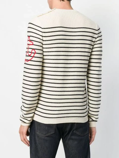 Shop Gucci Striped Sweater In 9169 Cream