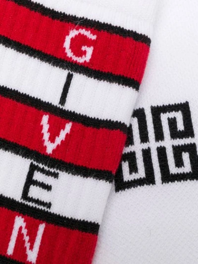 GIVENCHY 条纹针织袜 - 199 WHITE/RED/BLACK