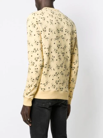 Shop Saint Laurent Mickey Mouse Print Sweatshirt In Yellow